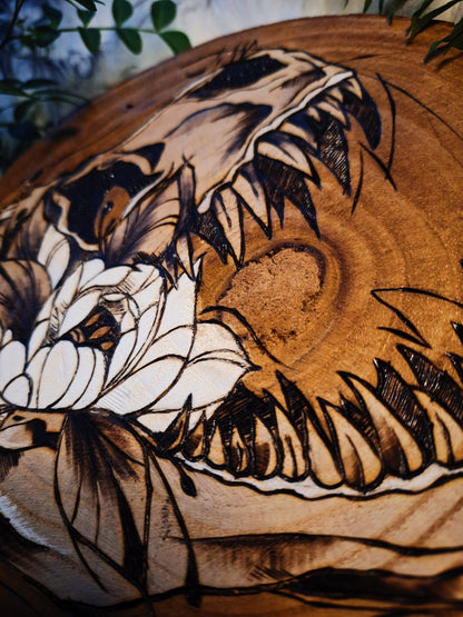 Pyrogravure sur bois "Dino"