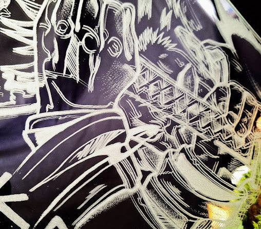 Miroir gravé JJK "The Swordman"