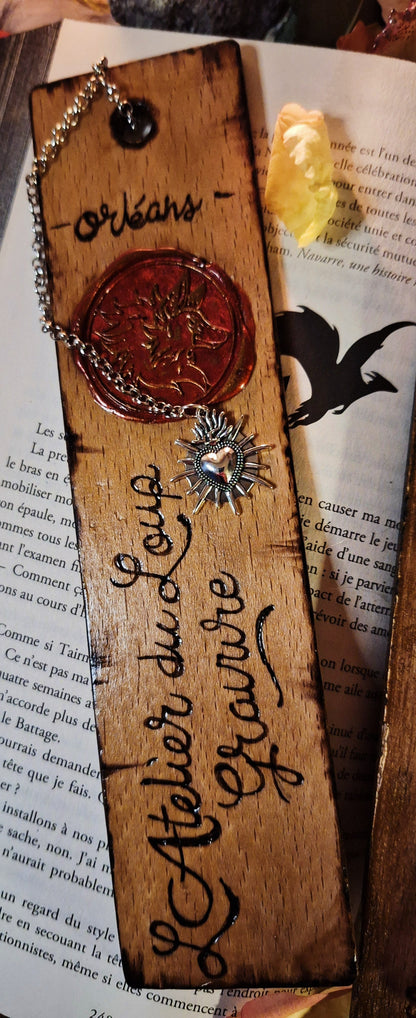 Marque pages Pyrogravé La soldate au cœur