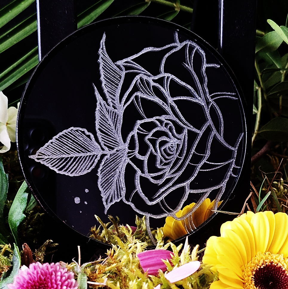 Mini miroir gravé Rose