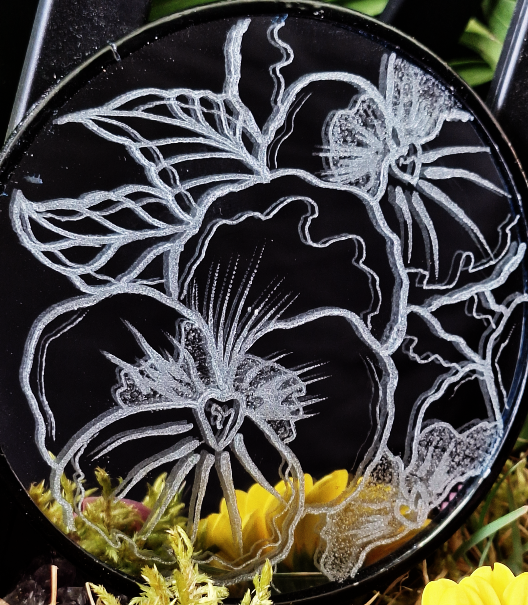 Mini miroir gravé Pensées